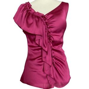 🌷HOST PICK🌷 Bisou Bisou Satin Ruffle Blouse